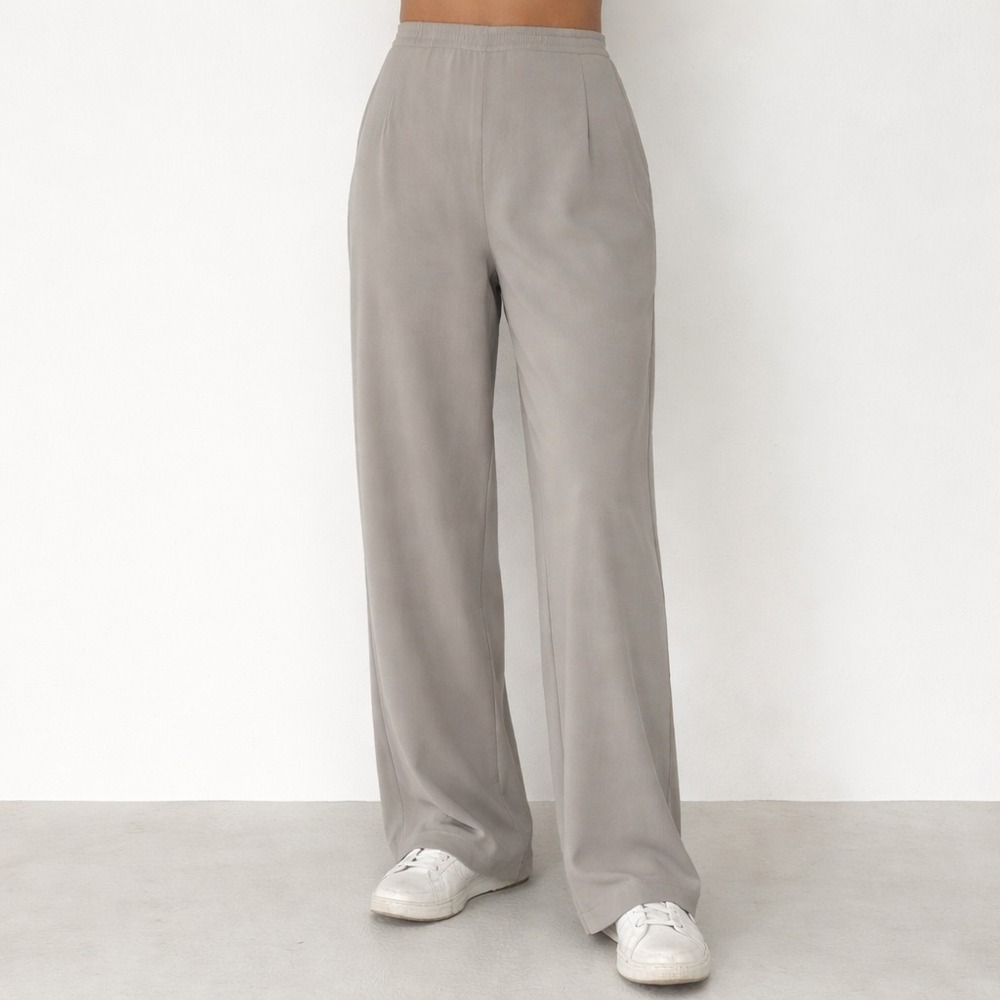 Lauren Ralph Lauren Wide Leg Trouser Women's‎ Medium Gray Elasticated Waist